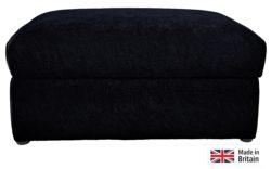 Heart of House - Eton - Fabric Storage Footstool - Black